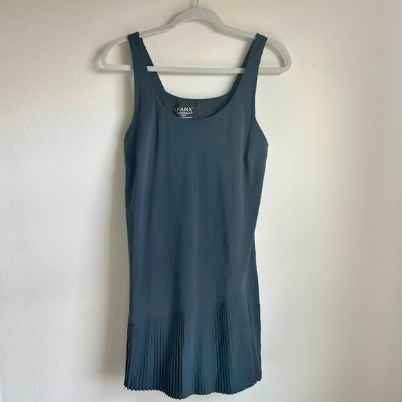 Spanx Forest Green Pleated Tennis Dress | Sculpting Activewear Mini | Size: L - Picture 2 of 6